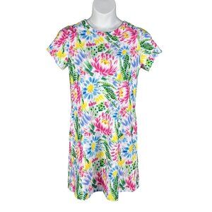 Kaeli Smith M Floral Mirage Shift Dress Pockets UPF 50+ Vacation Golf Beachy Art